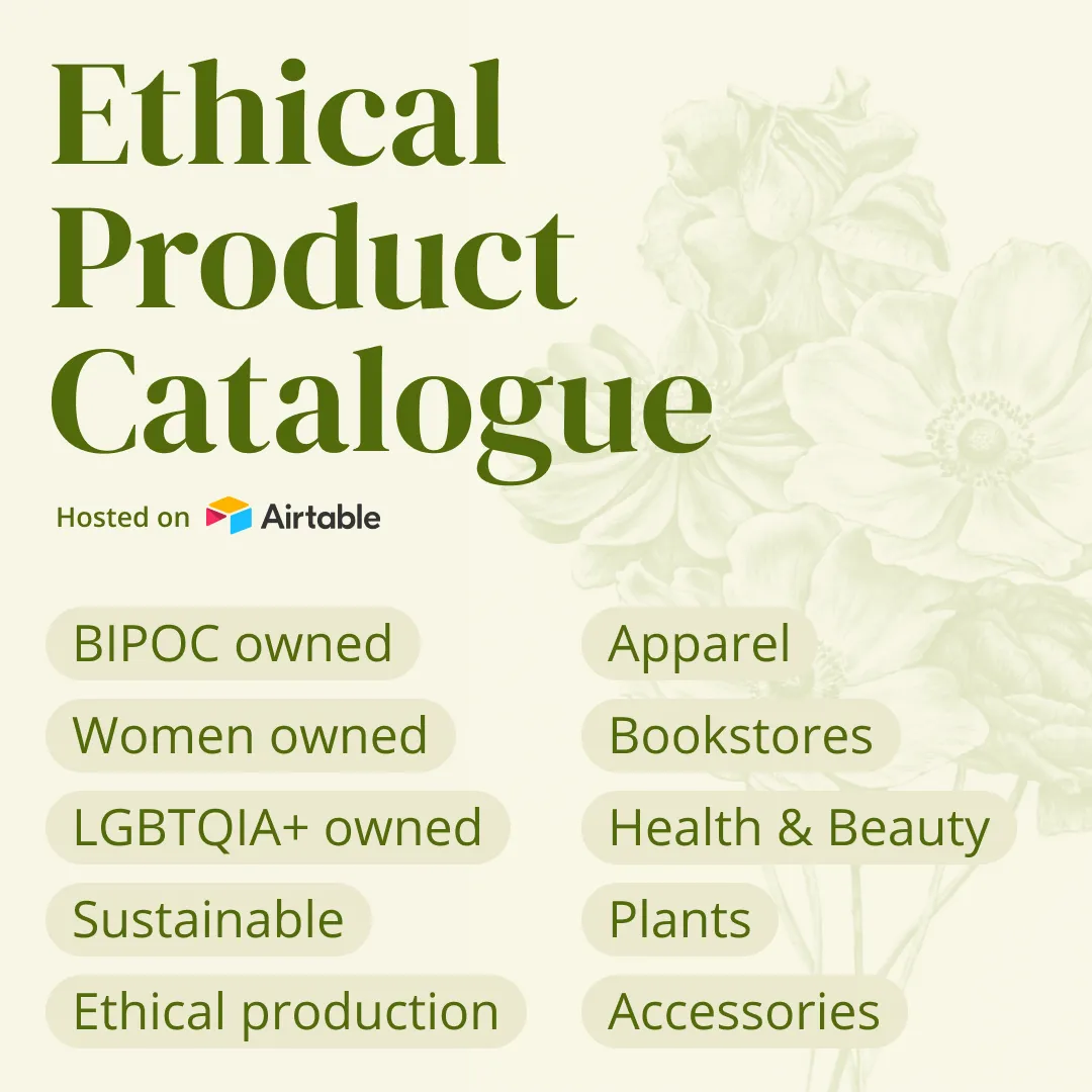 Ethical Product Catalogue, hosted on Airtable.